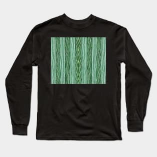 Green And White Vertical Striped - Spruce Green Aesthetic Lines Long Sleeve T-Shirt